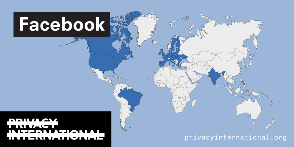 Map of the reach of Facebook's transparency