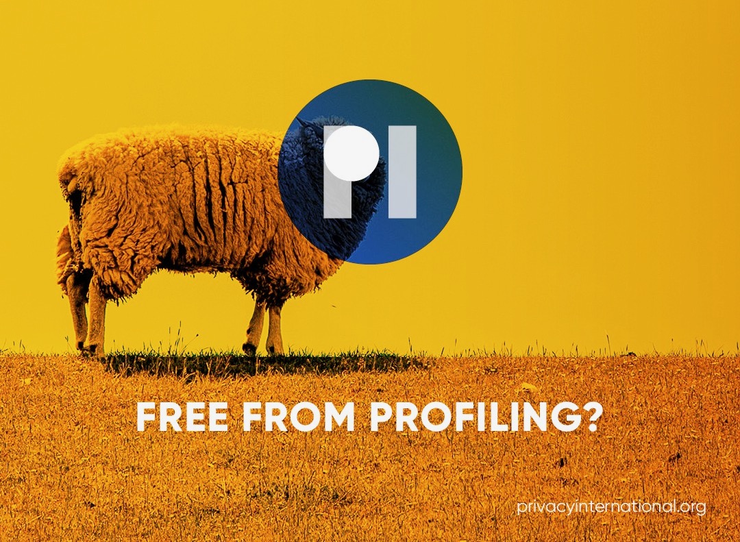 Sheep with PI logo on its face, text reading "FREE FROM PROFILING"