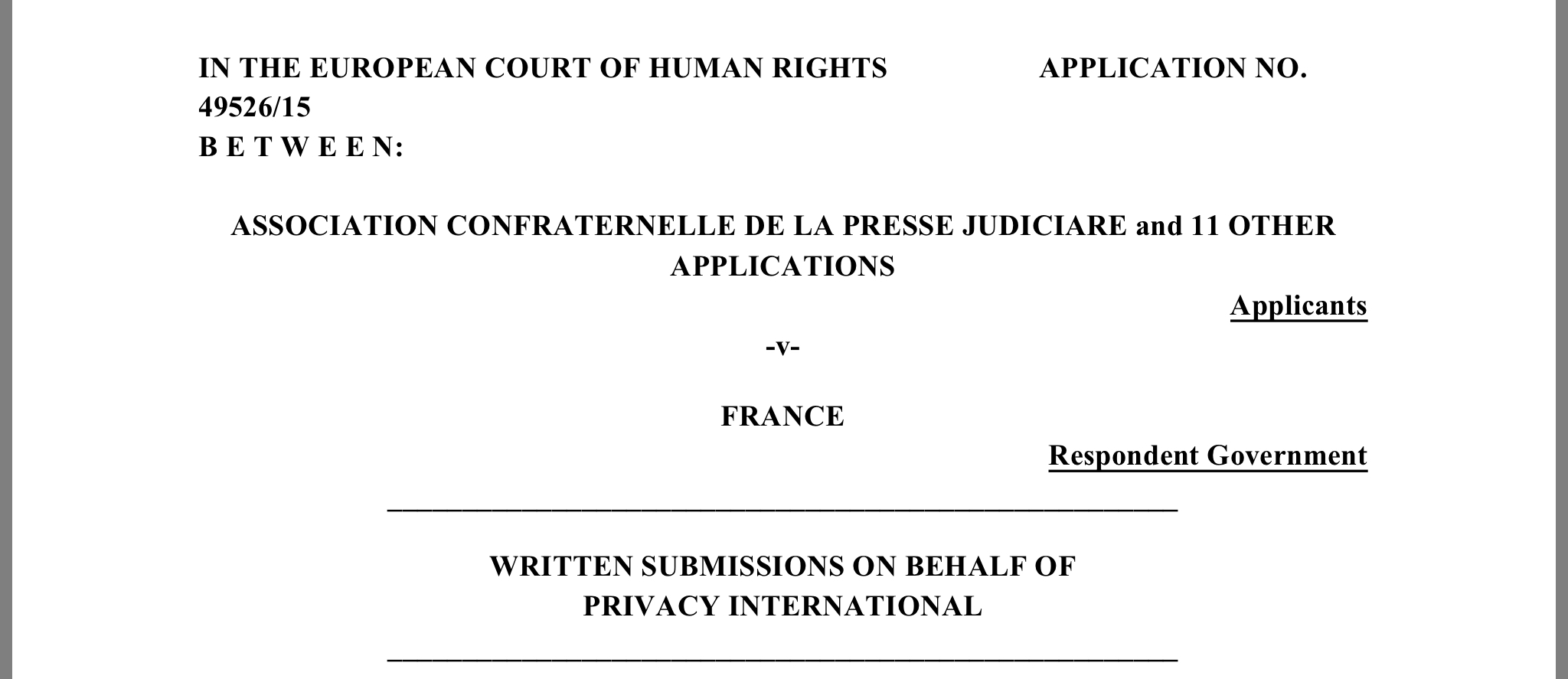French filing