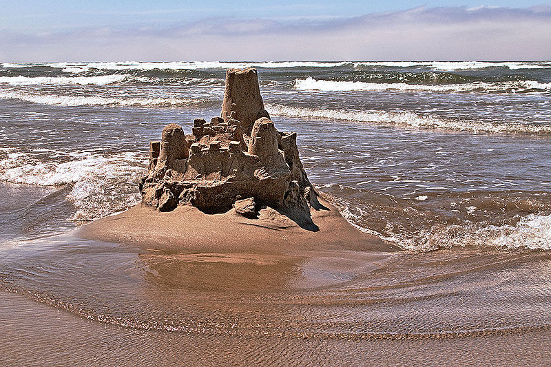 Sandcastle in a beach