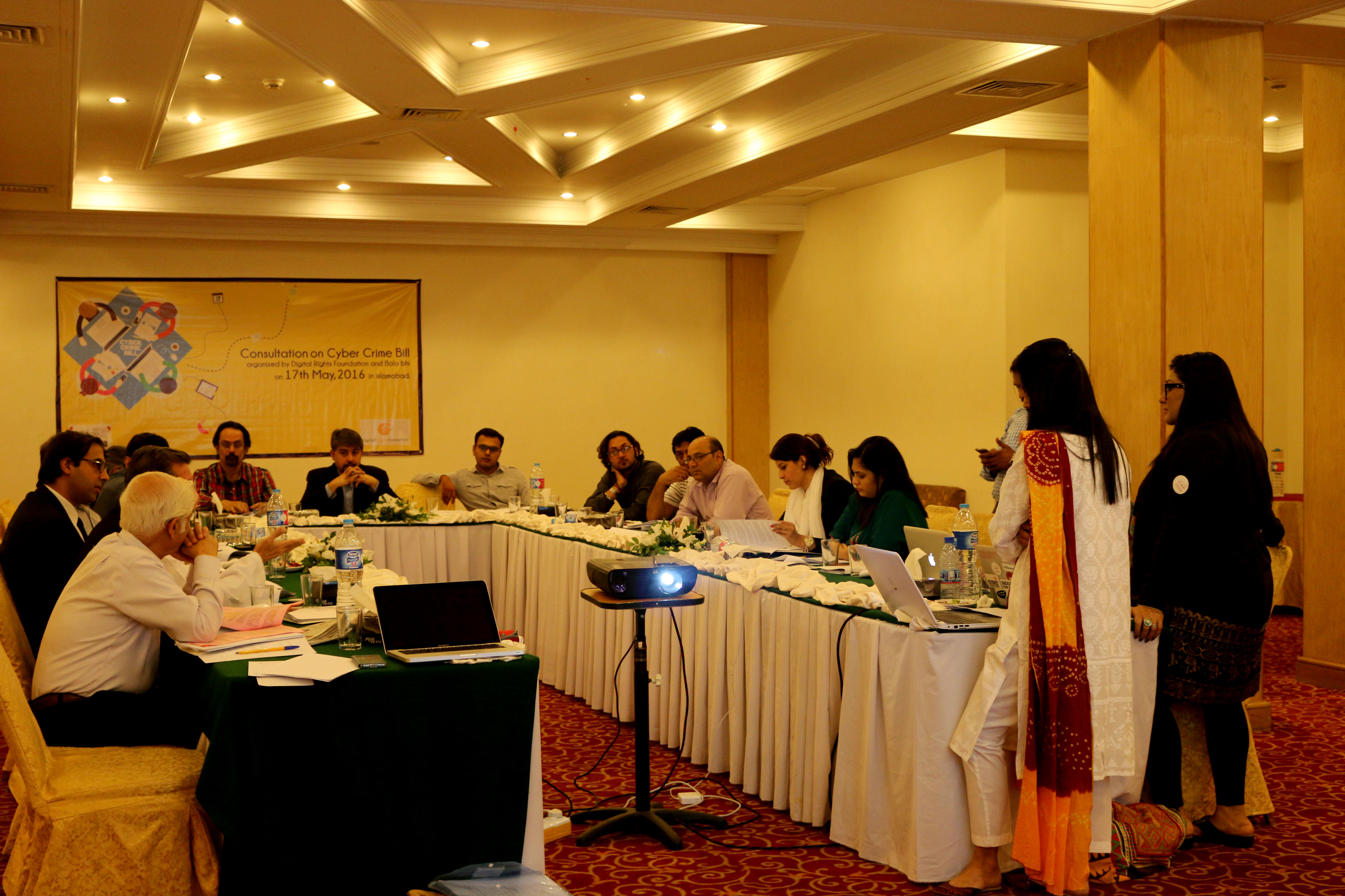 People gathered in a meeting.