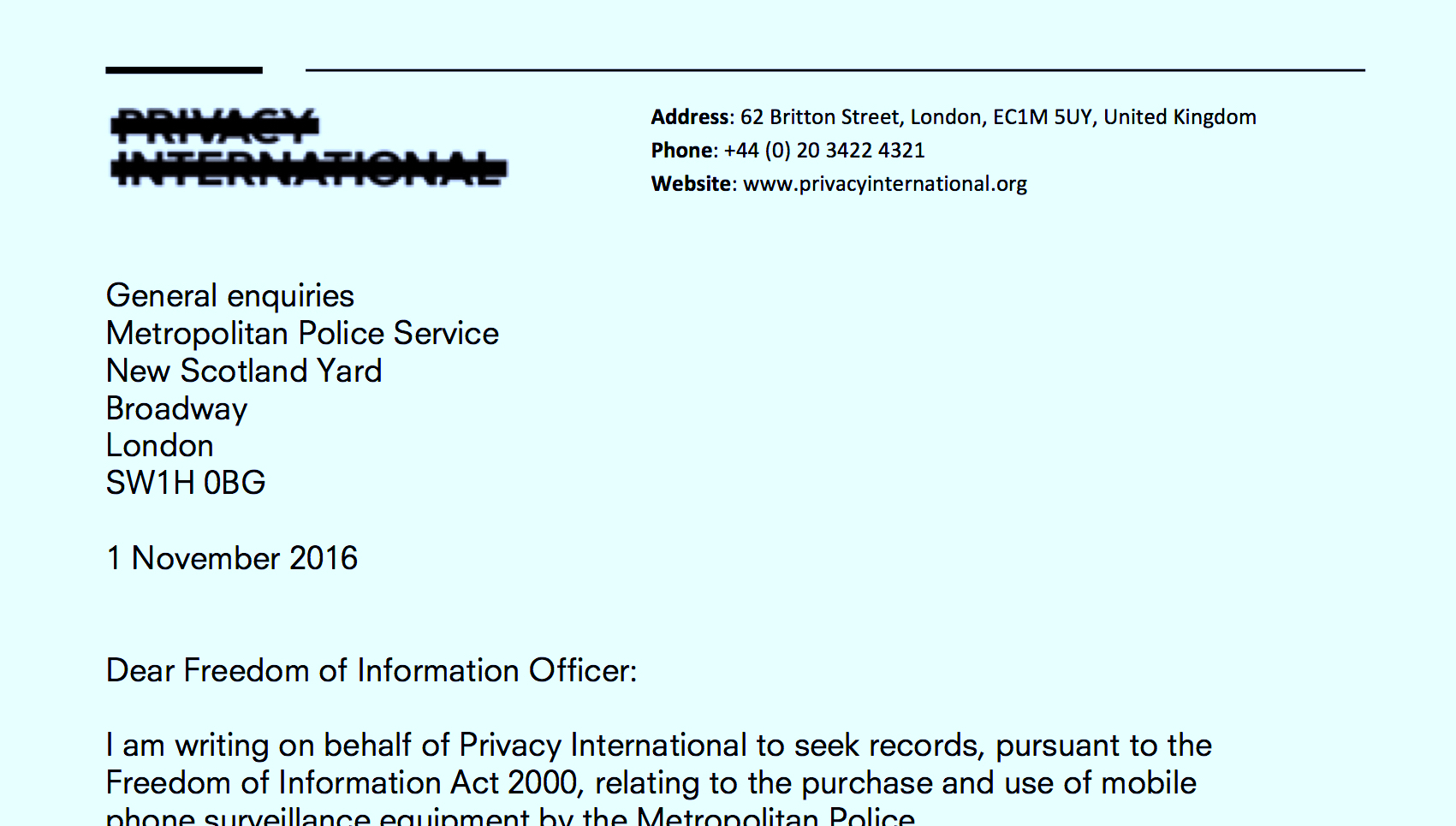 FOI request to Met Police