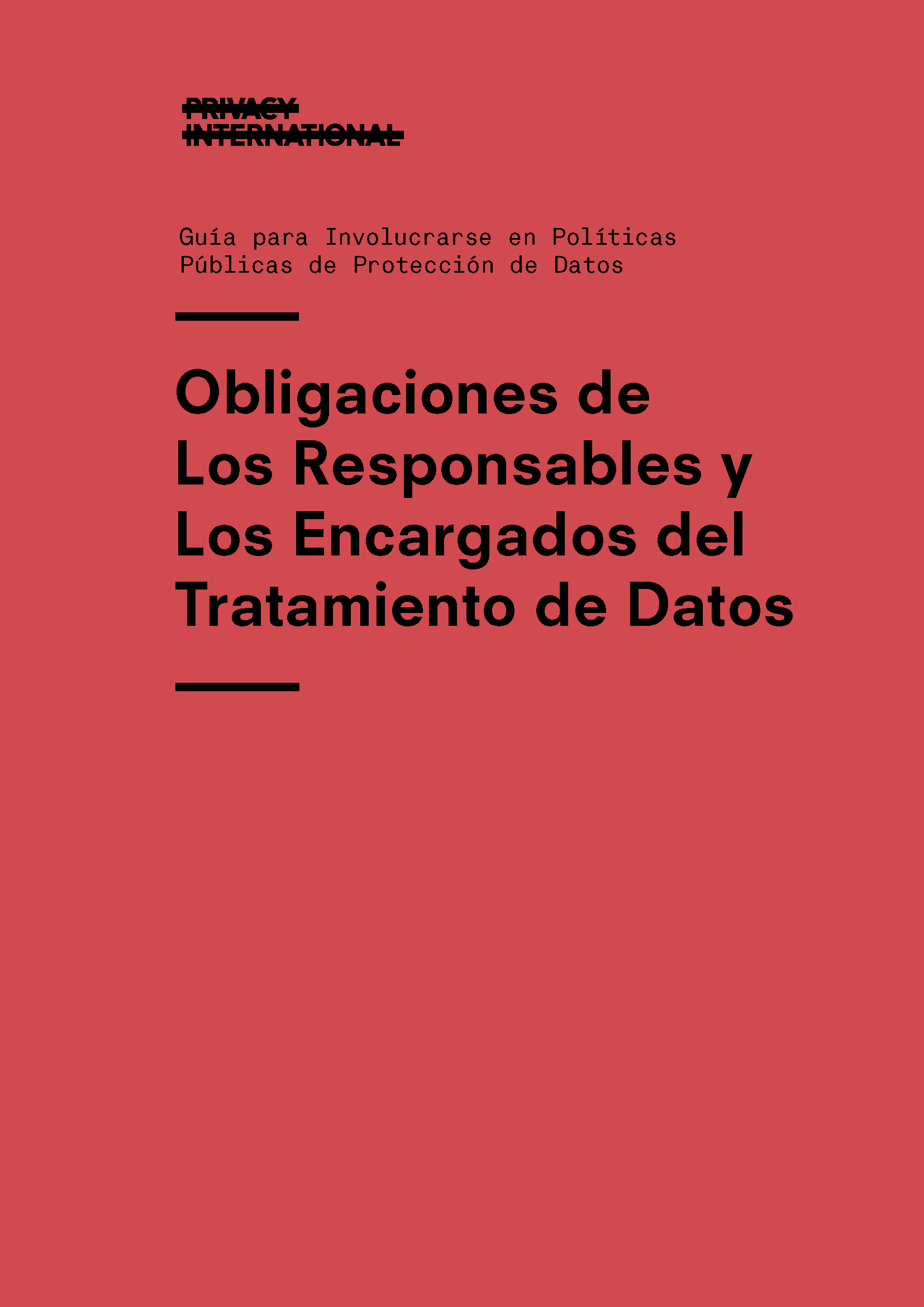 Obligaciones de Los Responsables y Los Encargados del Tratamiento de Datos