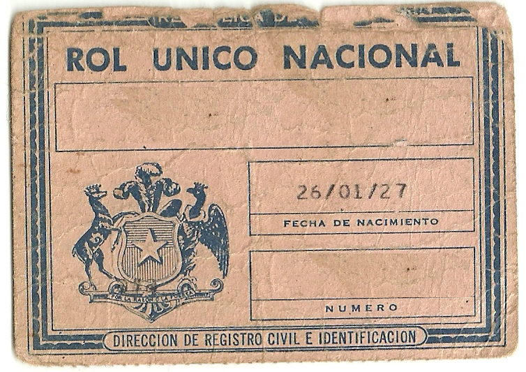 Old Chilean ID card