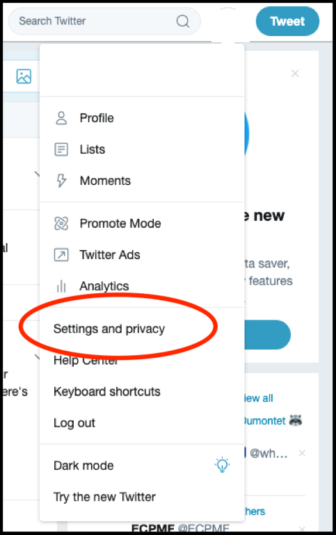 2. Navigate to Settings and Privacy