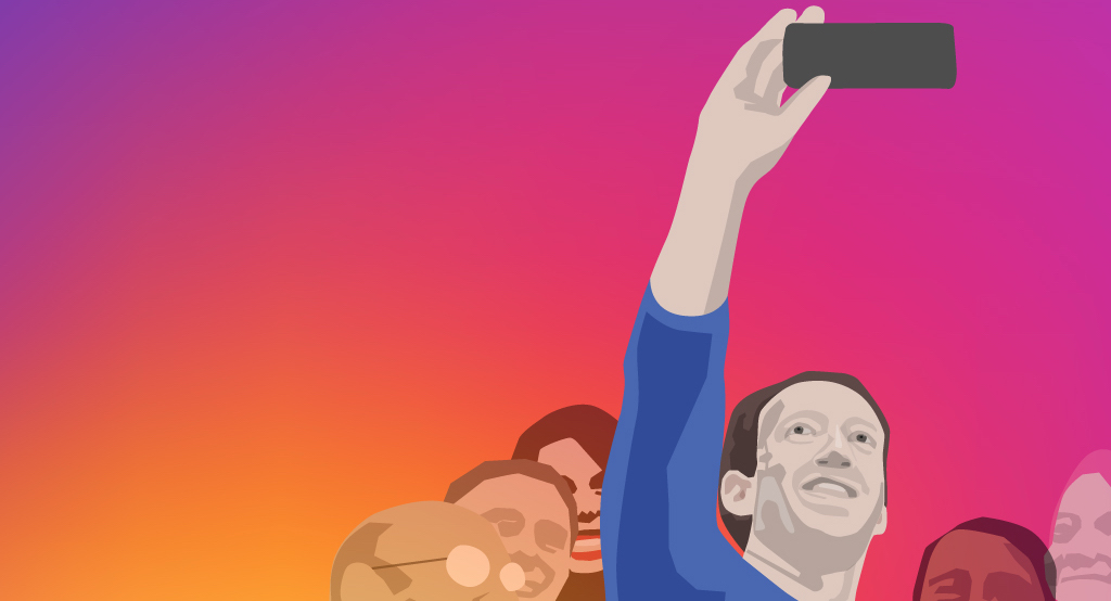 Mark Zuckerberg selfie illustration