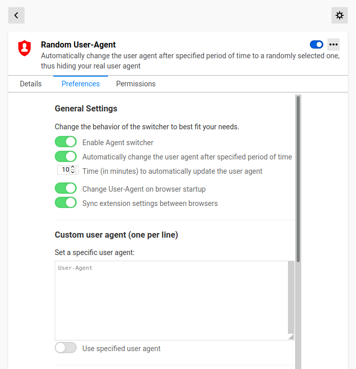 Install a user agent switcher on firefox random user agent privacy