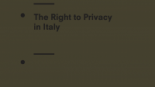 Joint Submission on the Right to Privacy in Italy, Human Rights Committee, 119th Session