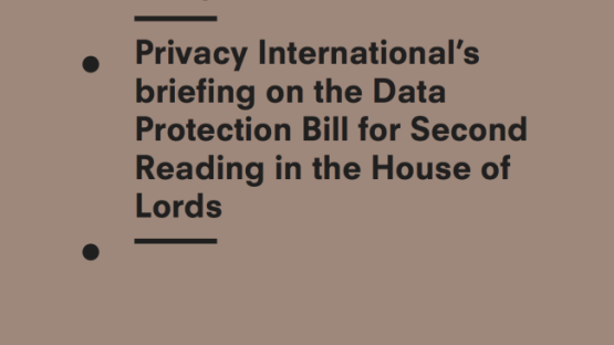 Privacy International’s Briefing On The Data Protection Bill For Second Reading In The House of Lords