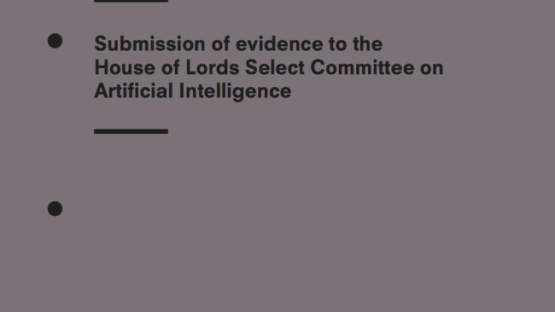 Submission Of Evidence To The House Of Lords Select Committee On Artificial Intelligence