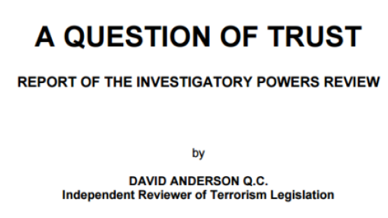 David Anderson A Question of Trust report cover
