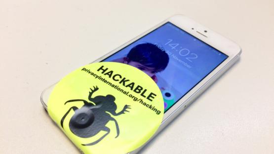 Hackable sticker on phone