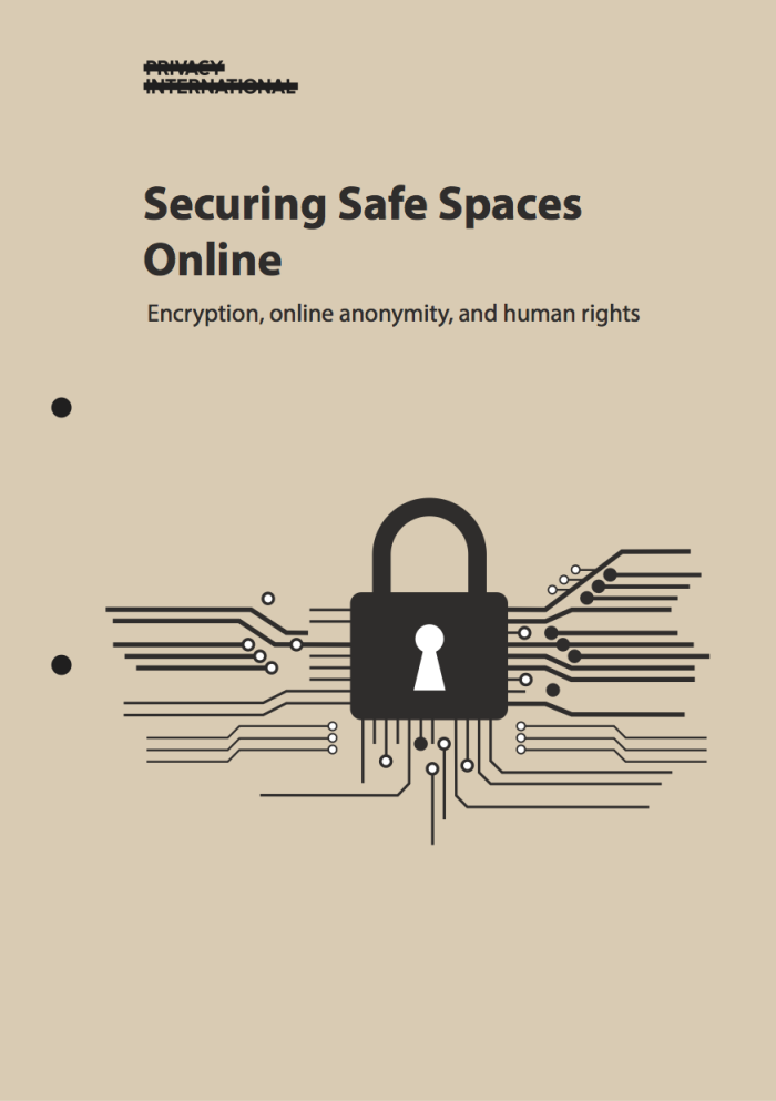 Securing Safe Spaces Online: Encryption, online anonymity and human rights