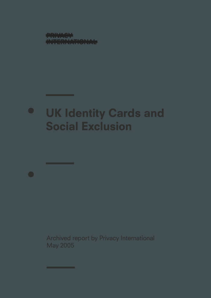 United Kingdom Identity Cards and Social Exclusion