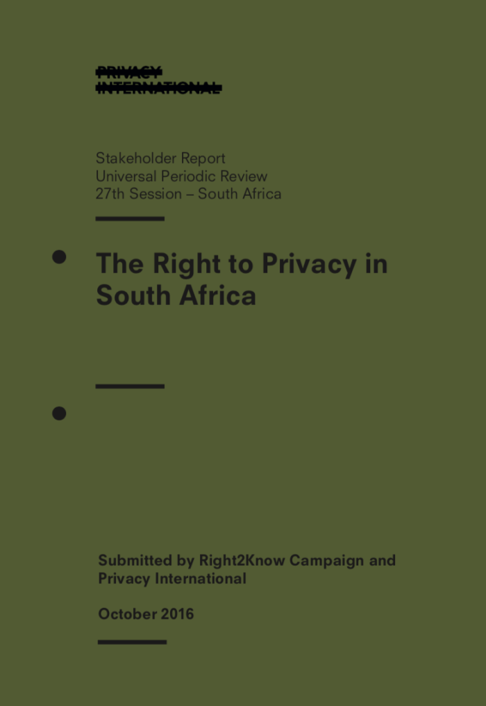 The Right to Privacy in South Africa