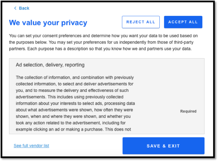 [A screengrab of the Data Subject Access Request I have obtained from Quantcast]