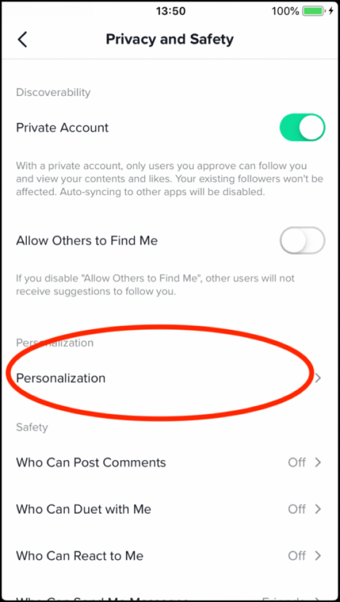 5. Toggle off Personalised Ads