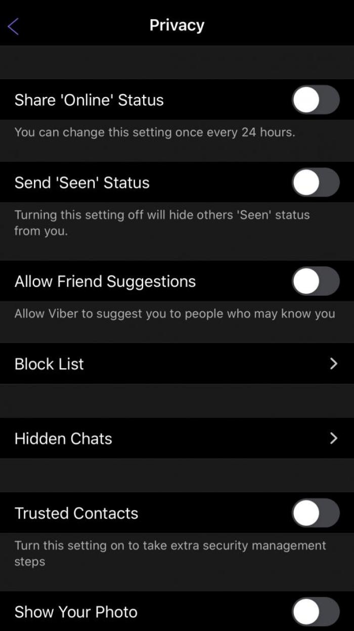 Viber Privacy Settings