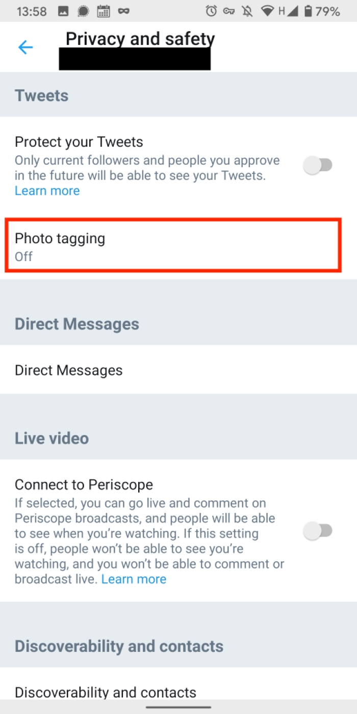 Disable photo tagging