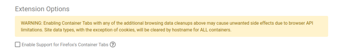 Fig. 5: Disable support for Firefox Containers