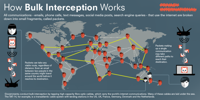 Infographic of how bulk interception works