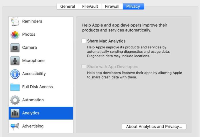 share mac analysis