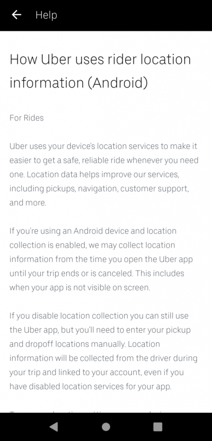 Image showing how Uber uses location