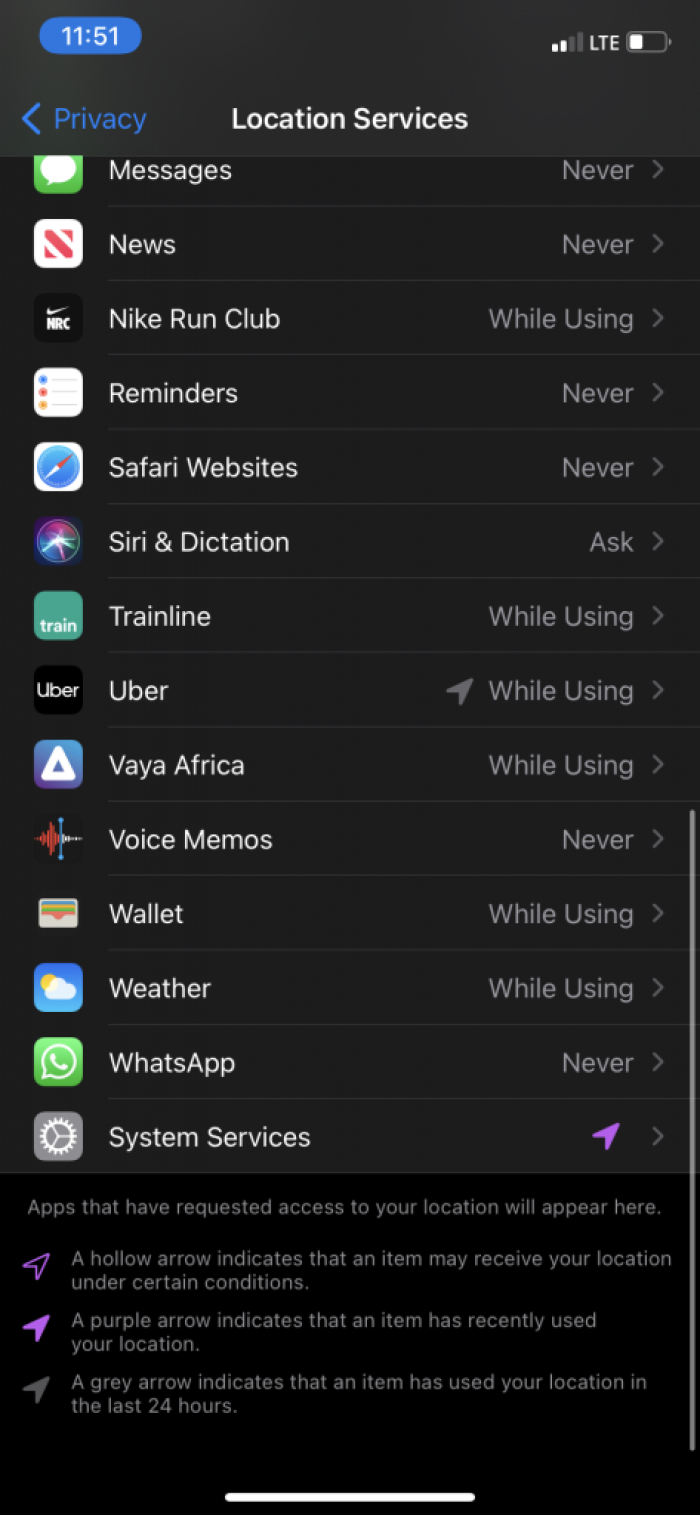 Image showing WhatsApp option in general settings