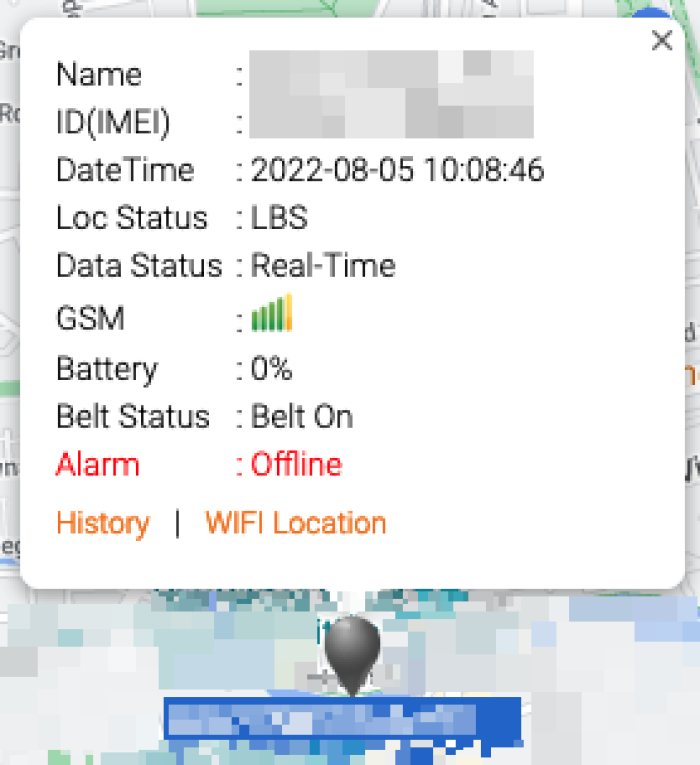 Screenshot of data visualisation platform