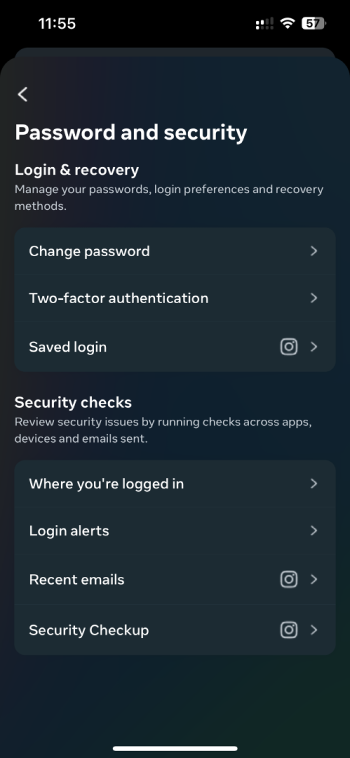 Two Step Authentication Menu 1