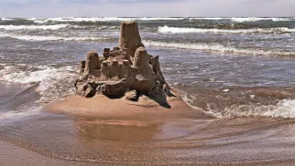 Sandcastle in a beach