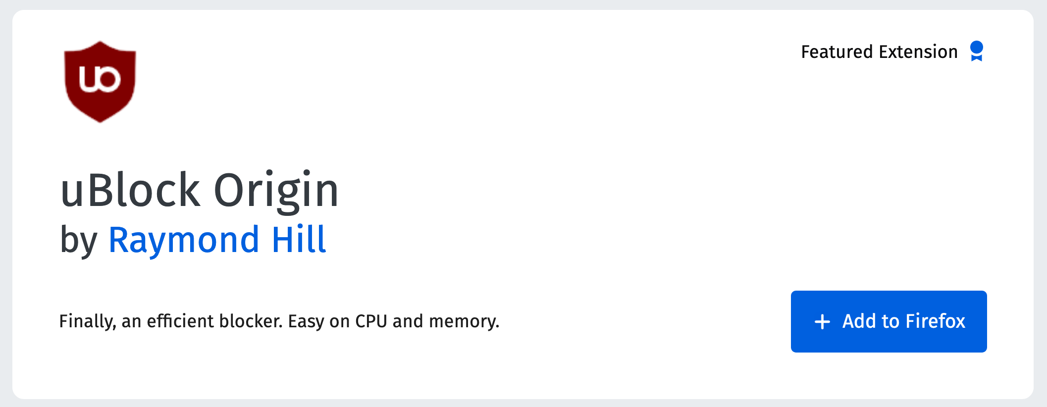 ublock origin addon page