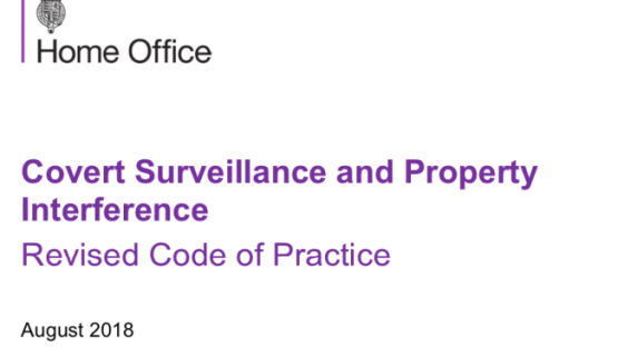 Home Office covert surveillance and property interference code 