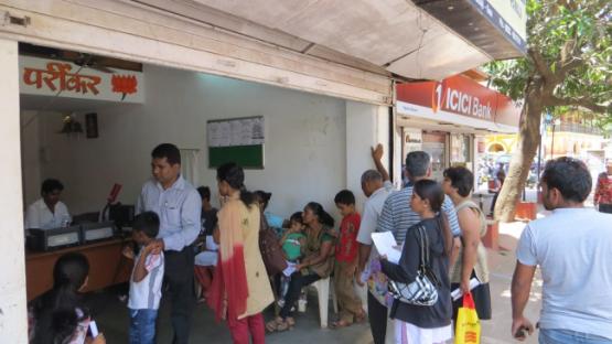 Queue outside Aadhaar card centre