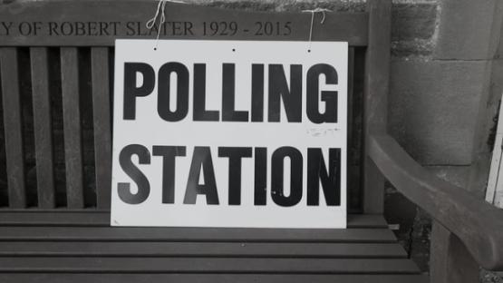 Polling station sign