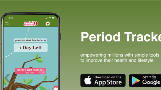 GP apps website advertising the period tracker