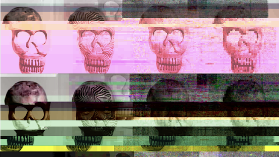 Skulls with a glitch effect