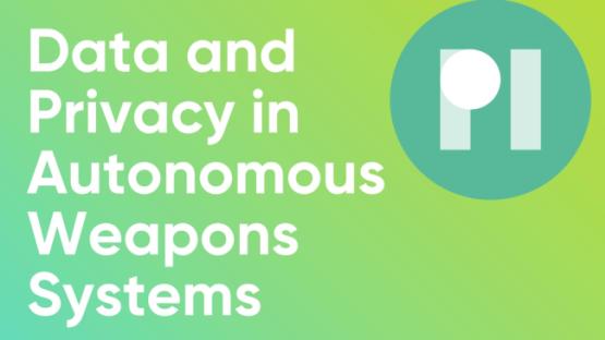 Title of report cover - Data and privacy in autonomous weapons systems
