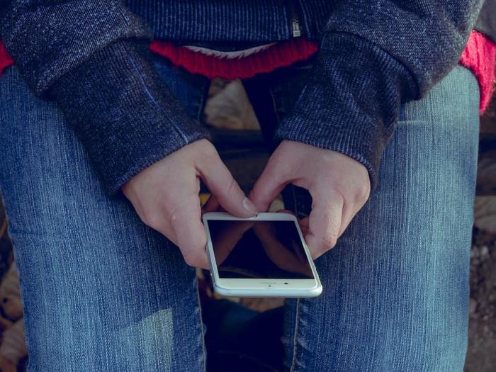 Person holding phone