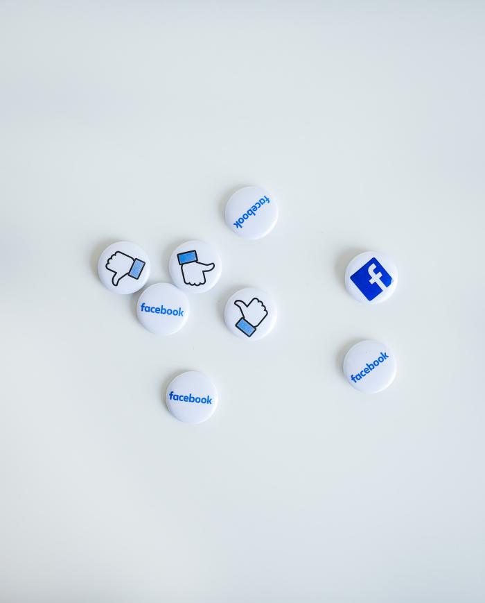 Pins with Facebook logos