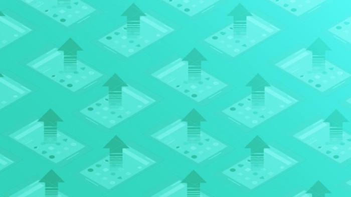 a repeating image of a phone with an arrow going out to symbolise data extraction