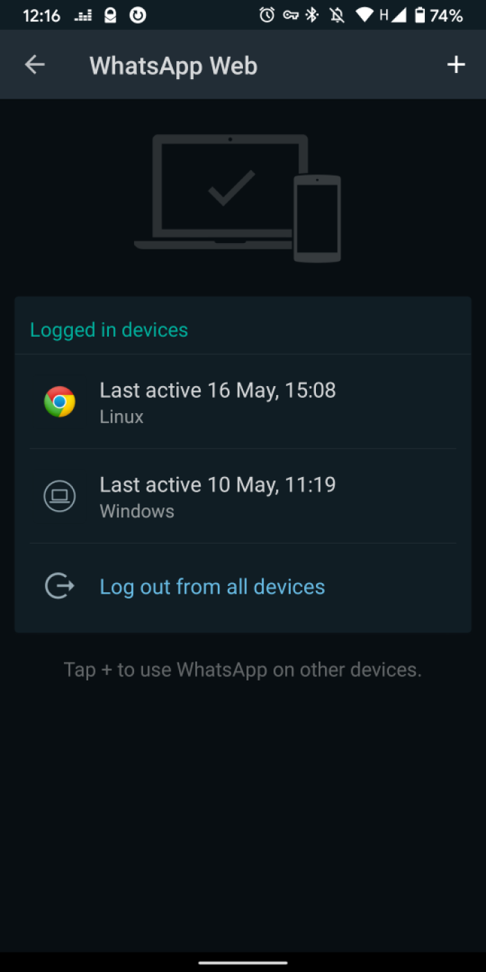 WhatsApp web, this list should be empty if you are not using a desktop