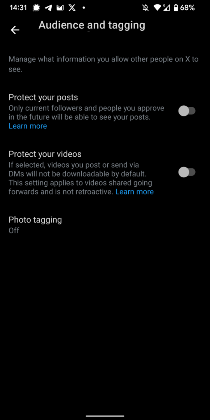 X Protected Posts screenshot