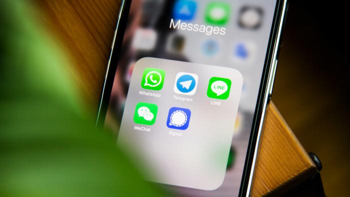 Messaging services on phone screen