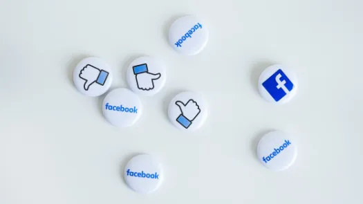 Pins with Facebook logos