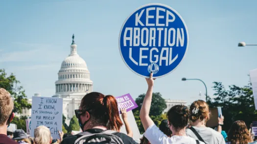 Women protesting outside US Capitol