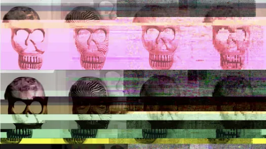 Skulls with a glitch effect