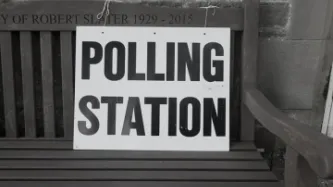 Polling station sign